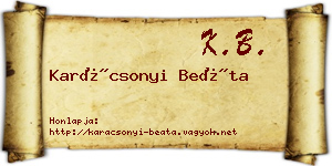 Karácsonyi Beáta névjegykártya